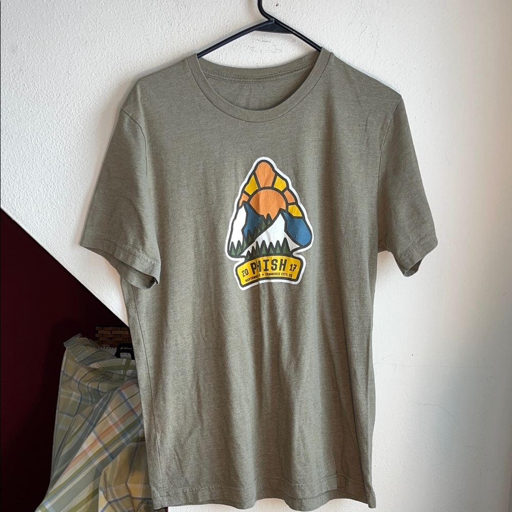 Green Phish Rock and Roll Graphic T-Shirt for Men
